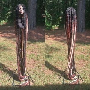 Floor length long black ombre dreadlock wig
